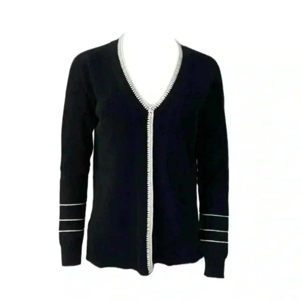 [XS]Derek Lam 10 Crosby Black Pull  Over V Neck Sweater- NWOT